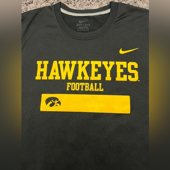 Nike Team University Of Iowa Hawkeyes Football Tee Tshirt Dri-Fit Mens Small - Picture 2 of 8